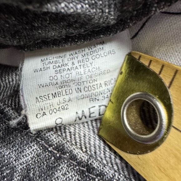 Vintage Lee Acid Wash Black Jeans Womens 8 Med Tapered High Rise - Picture 4 of 9